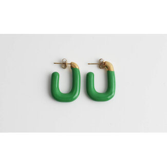 Boucles d'oreilles 'Life is a party' vert - acier inoxydable