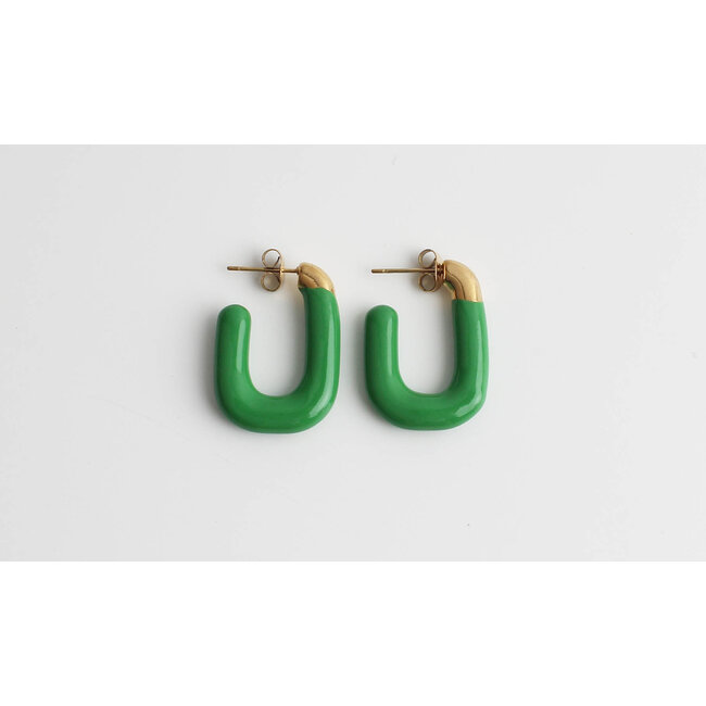 Ohrringe „Life is a Party“ grün – Edelstahl
