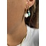 Turqouise stone & pearl earrings gold - stainless steel