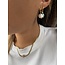 Turqouise stone & pearl earrings gold - stainless steel