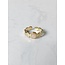 'Noe' ring GOLD pink stone - stainless steel (verstelbaar)