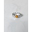 Anillo 'Noé' plata piedra naranja - acero inoxidable (ajustable)