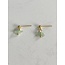 'MAËLLE' GREEN NATURAL STONE STUD EARRINGS - STAINLESS STEEL
