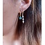 'Gina' BOUCLES D'OREILLES pierre naturelle bleue OR - acier inoxydable