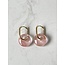 'Tirza' Earrings PINK Stone  - Stainless Steel
