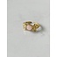 'Flower pedal' ring rose quartz - Stainless Steel (adjustable)