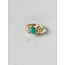 'Flower petal' ring turquoise - Stainless Steel (adjustable)