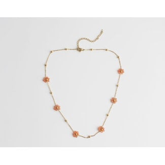 'Bloom'' NECKLACE ORANGE - Stainless Steel