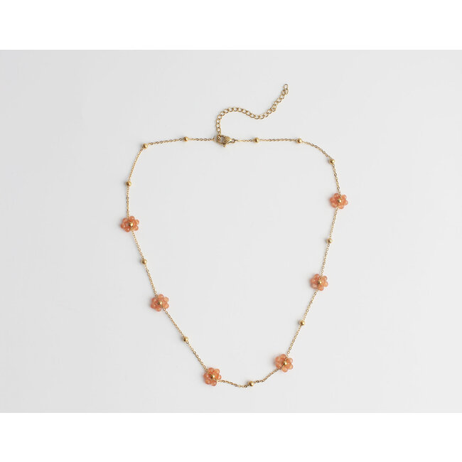 Collana Bloom '' arancione - acciaio inossidabile