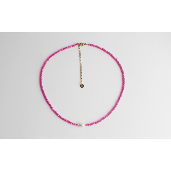 Halskette 'Algarve' Pink - Edelstahl