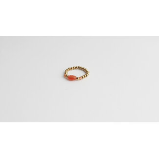 Orange  Elastic Ring gold - stainless steel