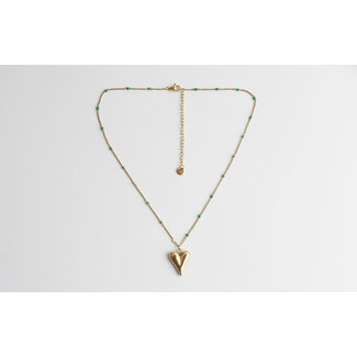 'Adore' COLLAR ORO verde - Acero inoxidable