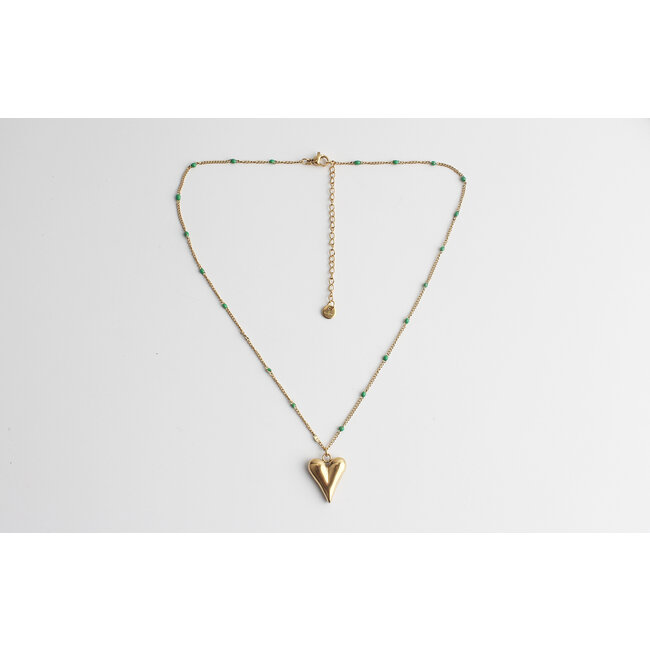 'Adore' NECKLACE Green GOLD - Stainless Steel