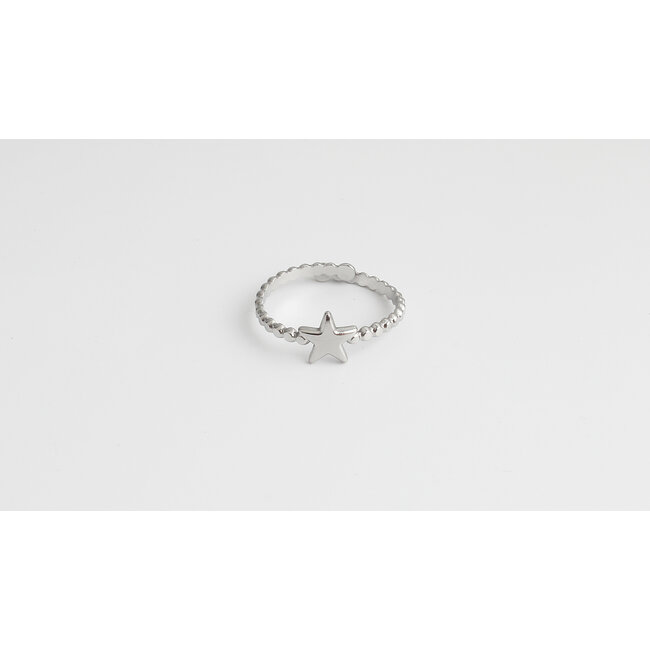 'Little Star' ANILLO PLATA - Acero inoxidable (ajustable)