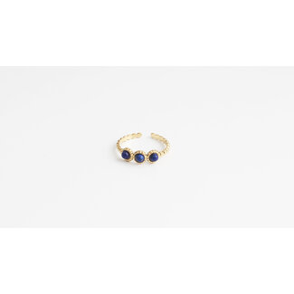 'Demi' RING BLUE - Stainless steel (adjustable)