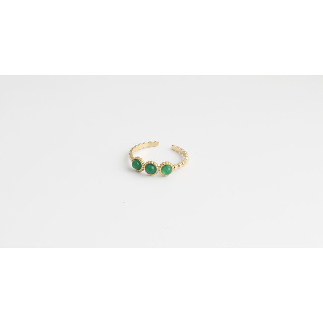 'Demi' ANILLO VERDE - Acero inoxidable (ajustable)