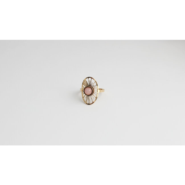 'claudia' RING GOLD  Pink - Stainless Steel (adjustable)