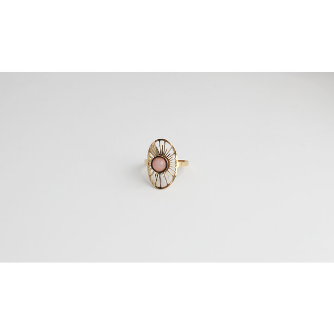 'Claudia' RING GOLD Rosa - Edelstahl (einstellbar)