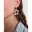 Big flower earrings PURPLE - stainless steel