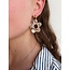 Big flower earrings BEIGE- stainless steel