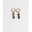 Boucles d'oreilles pierre verte 'Freya' or - acier inoxydable