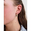 'Sara' green stone earrings SILVER - stainless steel