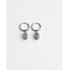 Boucles d'oreilles pierre verte 'Sara' ARGENT - acier inoxydable