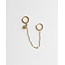 Double earring "Shine" WHITE GOLD - stainless steel (1 pcs)