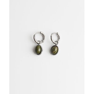 'Diana' earrings Green Silver - stainless steel