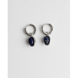 Boucles d'oreilles 'Diana' Bleu Argent - acier inoxydable