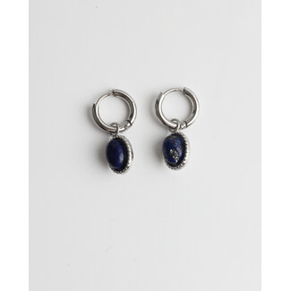 'Diana' earrings Blue Silver - stainless steel