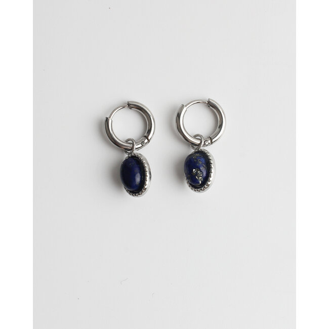 Boucles d'oreilles 'Diana' Bleu Argent - acier inoxydable