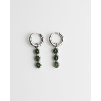 Pendientes "Jeanine" PLATA VERDE - Acero inoxidable