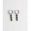 "Jeanine" earrings SILVER GREEN - Stainless steel