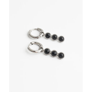 "Jeanine" earrings SILVER BLACK - Stainless steel