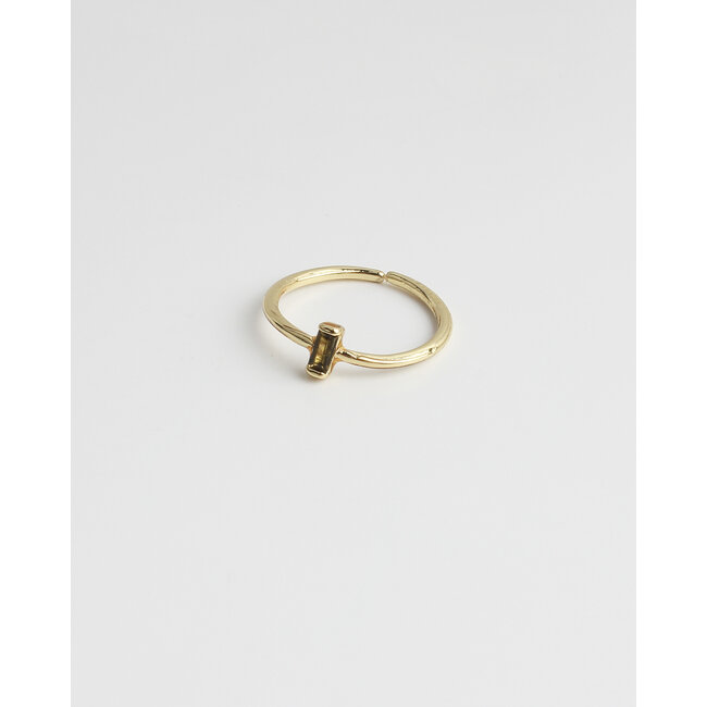 Anillo 'Jayda' - chapado en oro (ajustable)