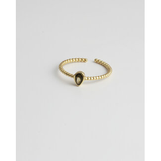 Anillo 'Esra' - chapado en oro (ajustable)