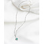 Collier Soleil Vert ARGENT - acier inoxydable