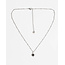 Collier Soleil Noir ARGENT - acier inoxydable