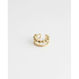 Doppelt gepunkteter Ear Cuff GOLD – Edelstahl