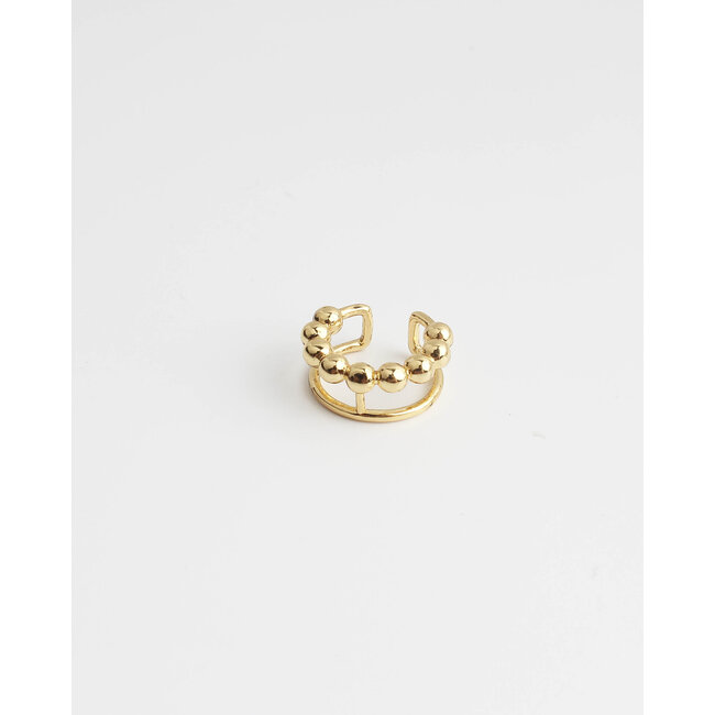 Double dotted earcuff GOLD - stainless steel