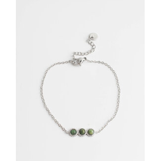 'Demi' bracelet green SILVER - stainless steel