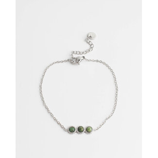 Pulsera 'Demi' verde PLATA - acero inoxidable