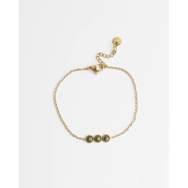 'Demi' bracelet green GOLD - stainless steel