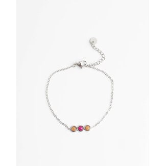 Bracelet 'Demi' rose ARGENT - acier inoxydable