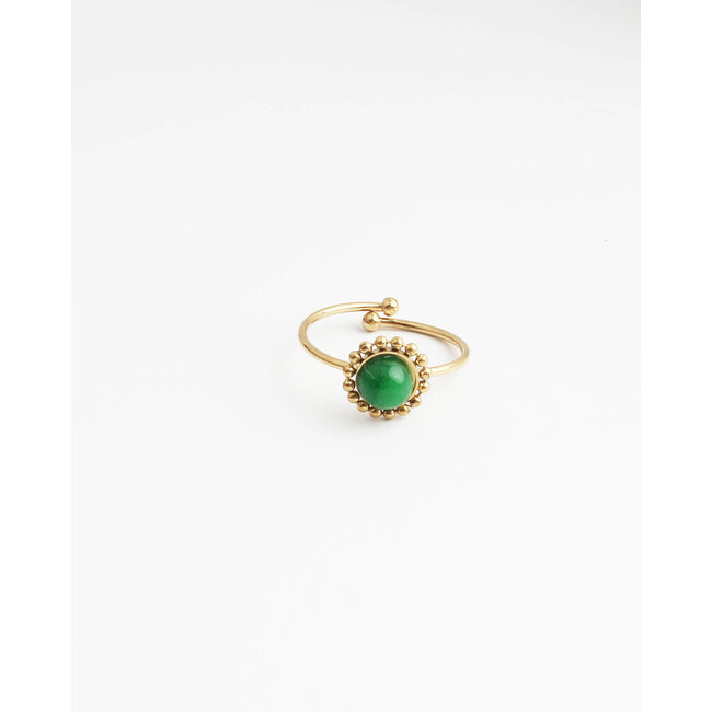 'Serena' ring green GOLD - stainless steel