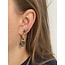 'Tara' stud earrings gold & Rocky Green - stainless steel