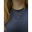 Collier Soleil Noir ARGENT - acier inoxydable