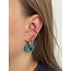 Boucles d'oreilles Pierre Bleue 'Femme' ARGENT - acier inoxydable