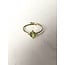 Minimalist small light green stone ring - stainless steel (adjustable)